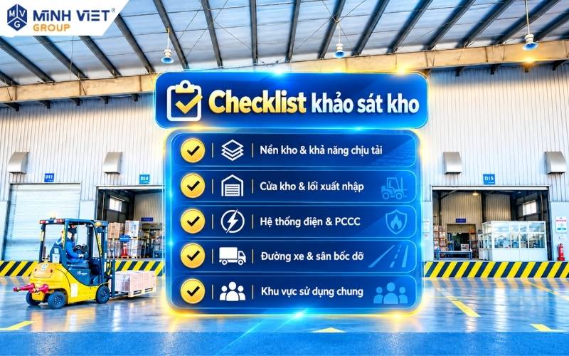 Các hạng mục cần kiểm tra khi khảo sát kho xưởng